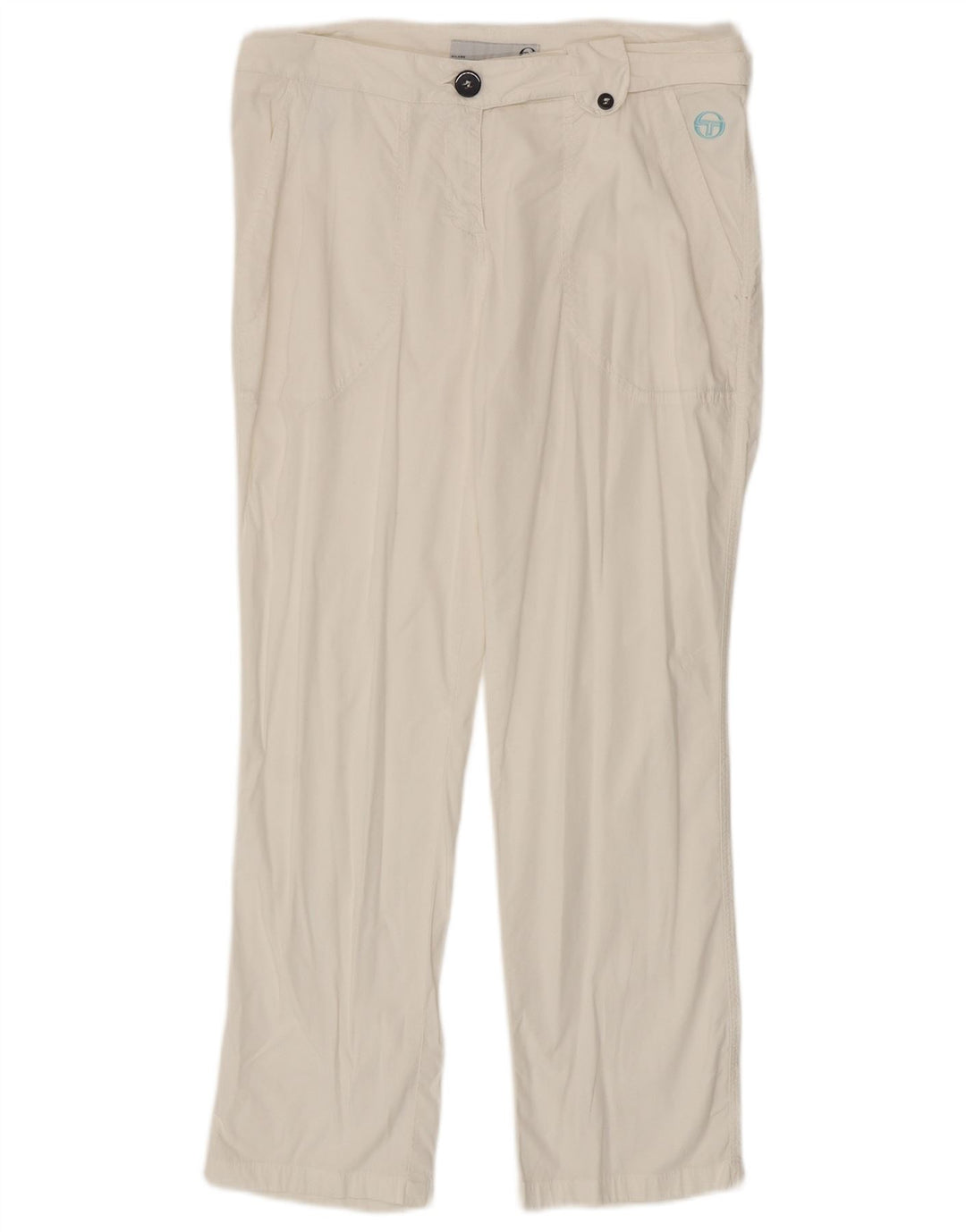 Pantaloni chino dritti da donna Sergio Tacchini IT 44 medio W30 L27 bianco