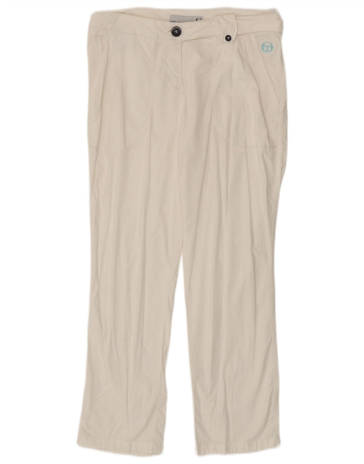 Pantaloni chino dritti da donna Sergio Tacchini IT 44 medio W30 L27 bianco