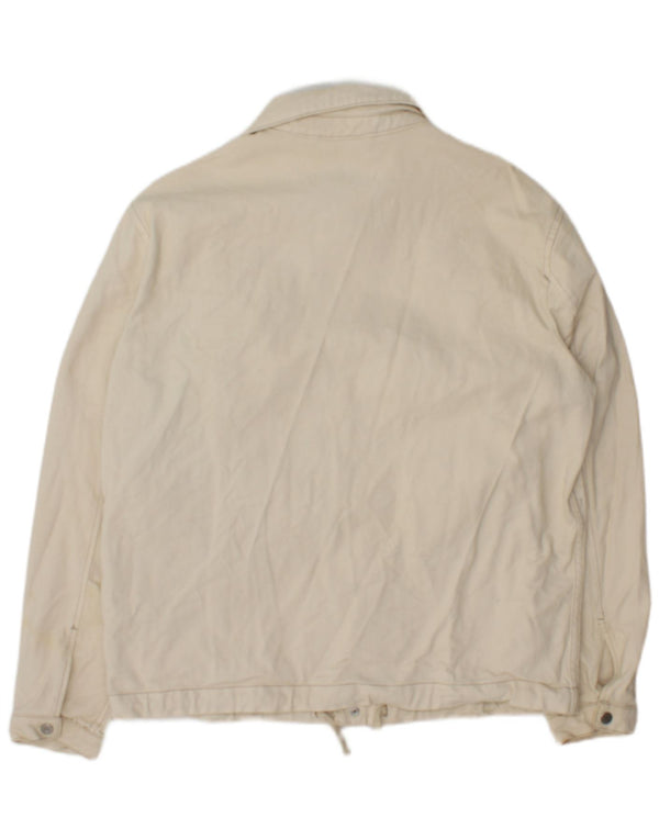 Giacca in denim da uomo Zara UK 38 cotone bianco sporco medio