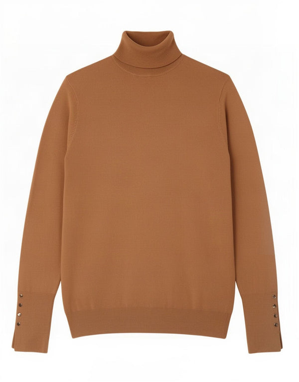 Maglione maglione a collo alto da donna Zara UK 18 XL Marrone