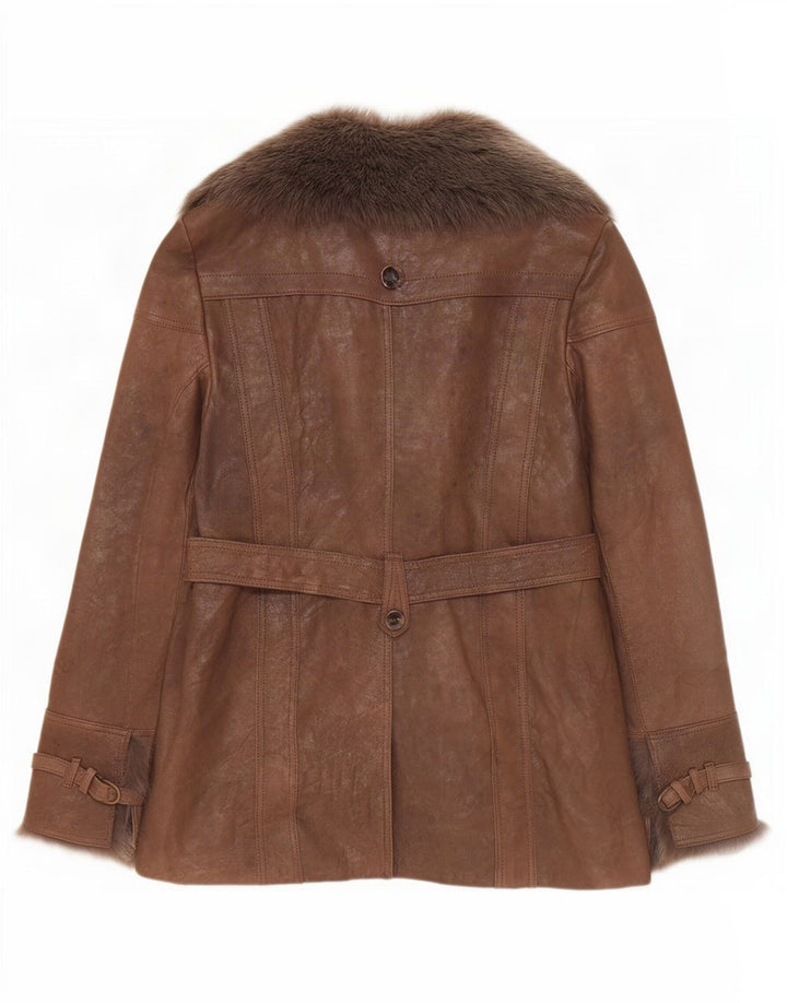 Giacca in pelle da donna Karen Millen UK 12 Marrone medio