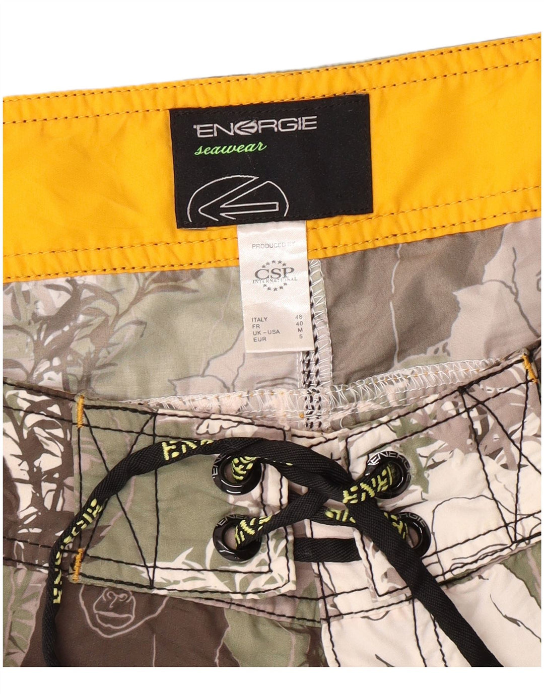 ENERGIE Pantaloncini da bagno grafici da uomo stampa animalier media multicolore