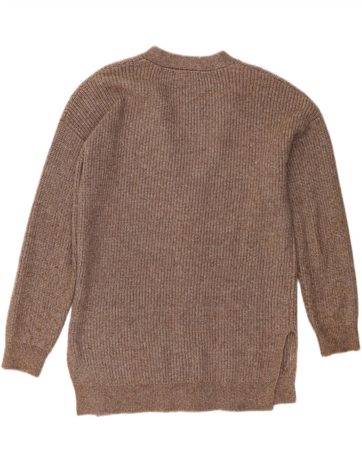 Maglione cardigan oversize da donna Marks & Spencer UK 10 piccolo marrone