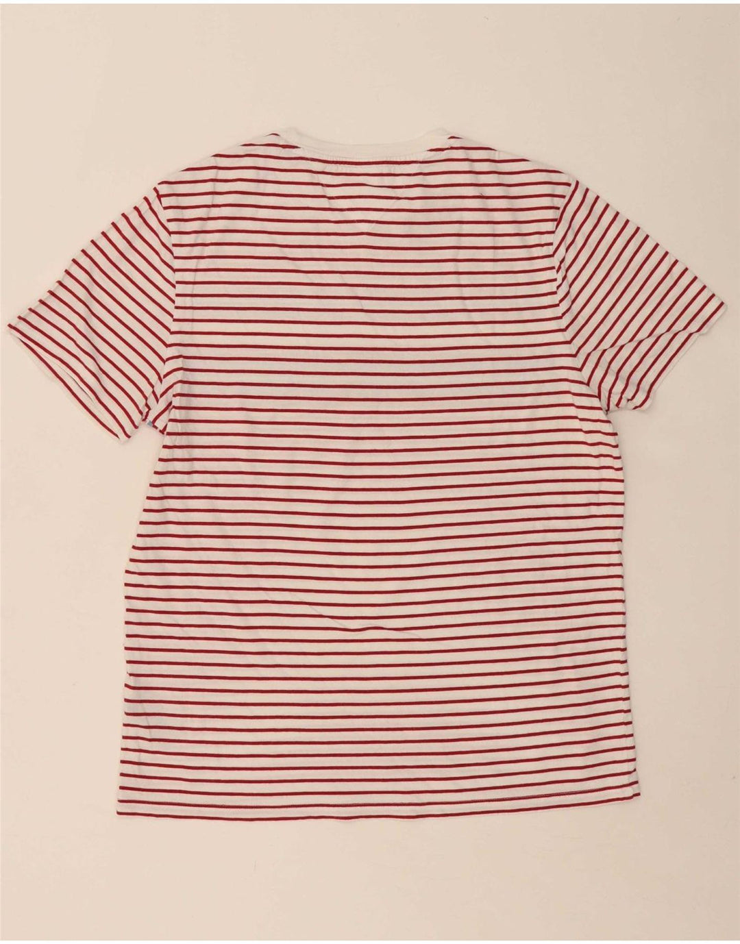 TOMMY HILFIGER Mens T-Shirt Top Medium Red Striped Cotton