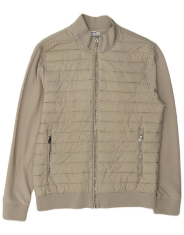 Maglione cardigan da uomo Reiss in cotone beige medio