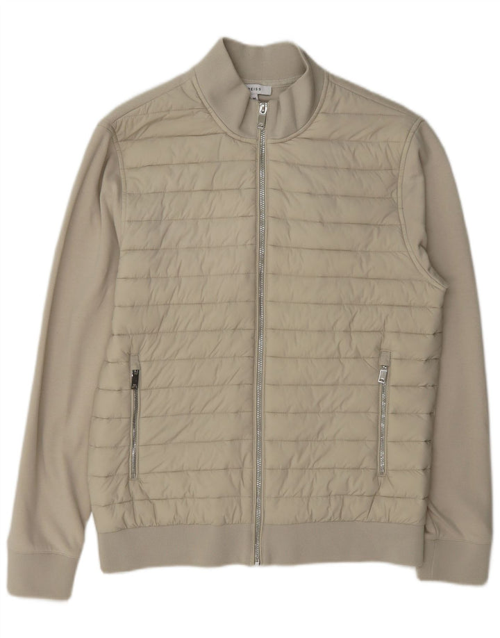 Maglione cardigan da uomo Reiss in cotone beige medio