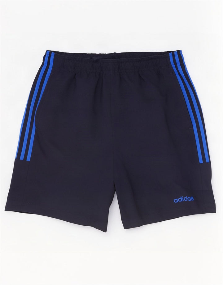 Pantaloncini sportivi da uomo Adidas medi in poliestere blu navy