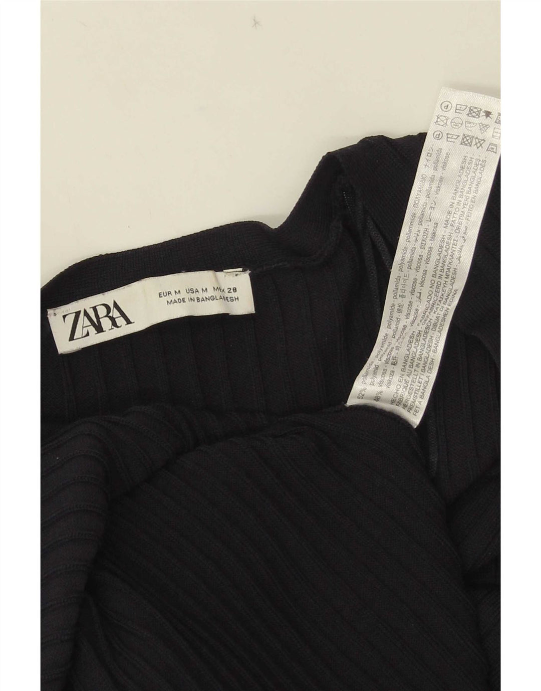 Vestito lungo da donna Zara UK 12 medio blu navy in poliammide