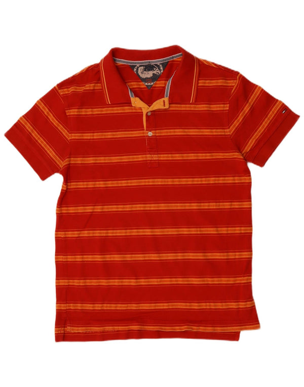TOMMY HILFIGER Polo da uomo in cotone a righe rosse grandi