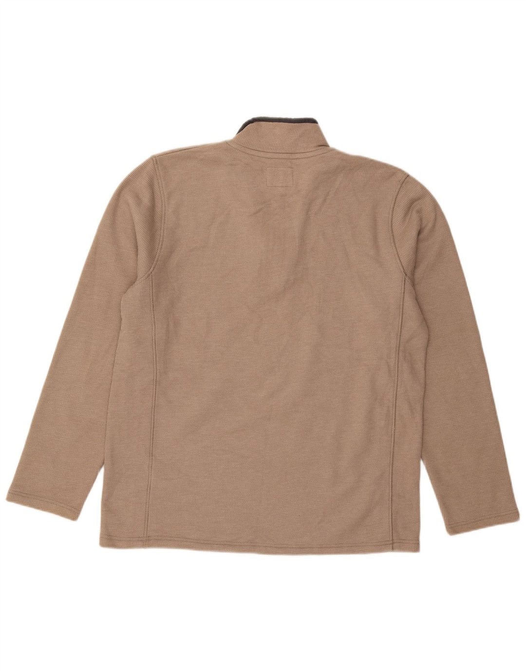 Maglione da uomo con collo con zip Mountain Warehouse in cotone beige medio