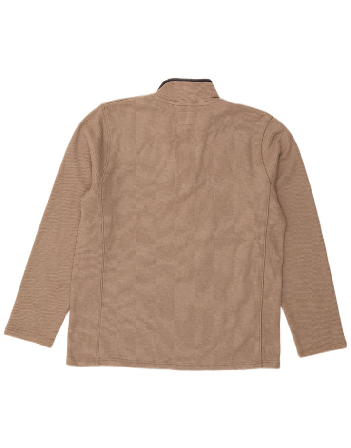 Maglione da uomo con collo con zip Mountain Warehouse in cotone beige medio