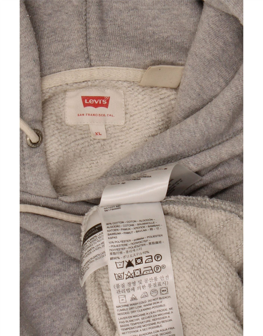Maglione con cappuccio da uomo Levi's XL in cotone grigio