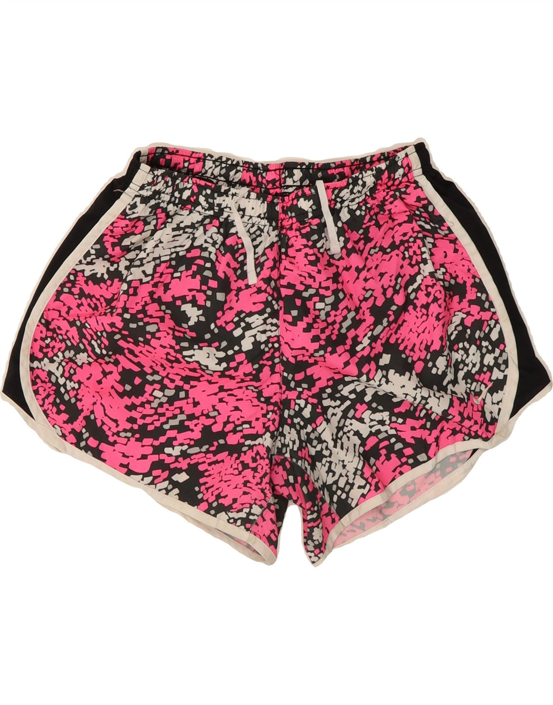 NIKE Womens Sport Shorts UK 18 XL Pink Geometric Polyester Vintage Nike and Second-Hand Nike from Messina Hembry 