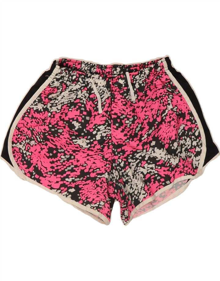 NIKE Womens Sport Shorts UK 18 XL Pink Geometric Polyester Vintage Nike and Second-Hand Nike from Messina Hembry 