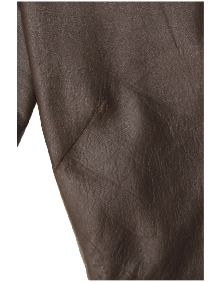 Pantaloni dritti in pelle da donna VINTAGE W25 L29 Marrone