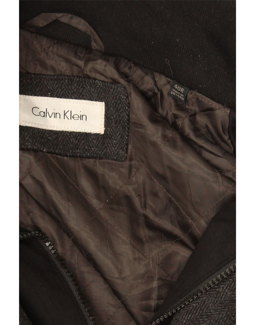 CALVIN KLEIN Cappotto da uomo UK 40 Large Grigio Lana