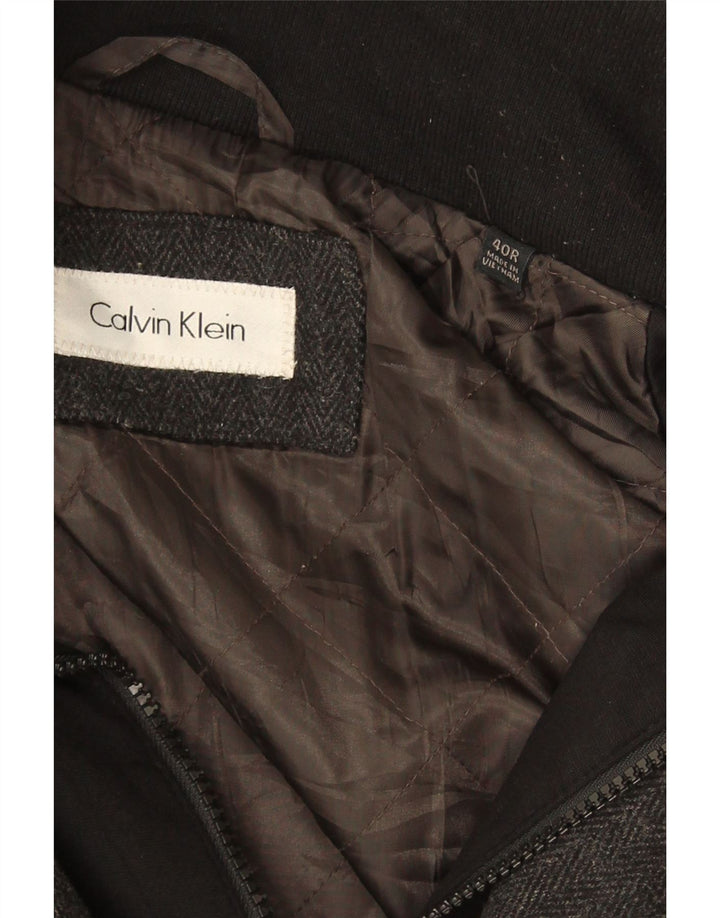 CALVIN KLEIN Cappotto da uomo UK 40 Large Grigio Lana
