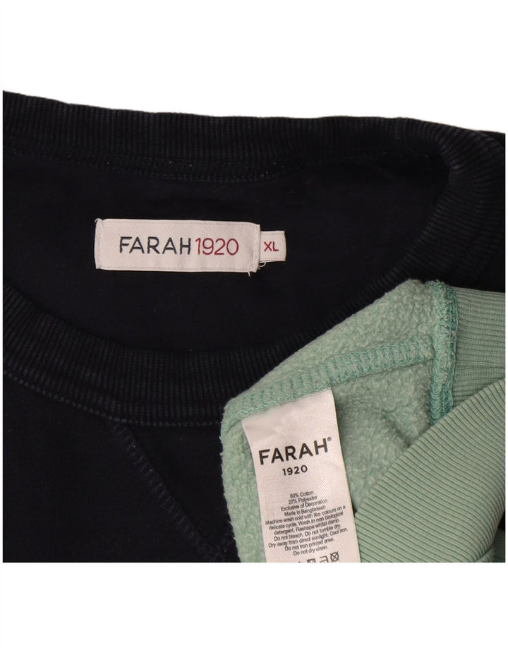 Felpa da uomo Farah Jumper XL in cotone color block multicolore