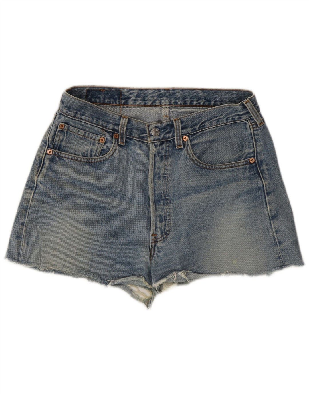 Pantaloni caldi in denim a vita alta Levi's 501 da donna W31 blu medio