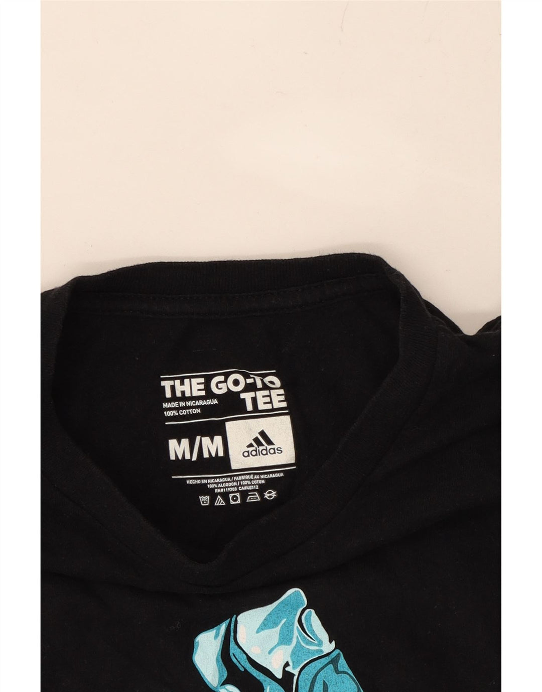 ADIDAS Mens Graphic T-Shirt Top Medium Black Vintage Adidas and Second-Hand Adidas from Messina Hembry 