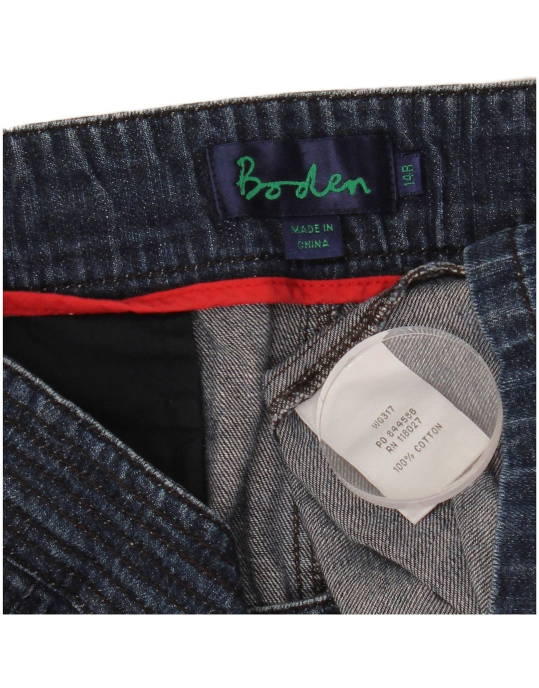 BODEN Gonna in denim da donna UK 14 Grande W32 Cotone blu navy