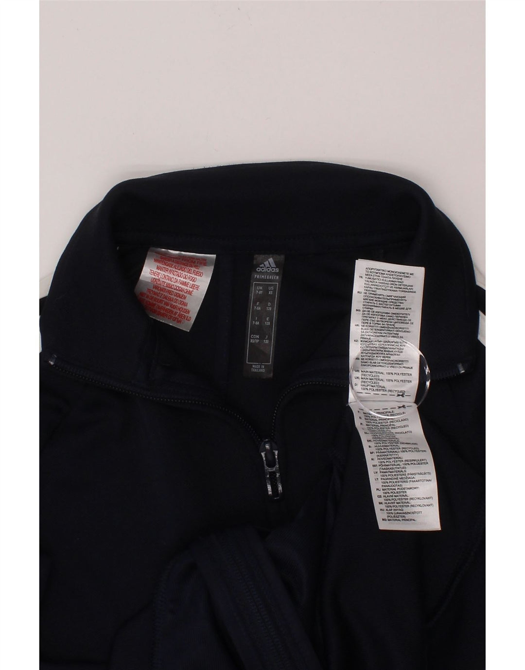 ADIDAS Boys Aeroready Tracksuit Top Jacket 7-8 Years Navy Blue Polyester Vintage Adidas and Second-Hand Adidas from Messina Hembry 