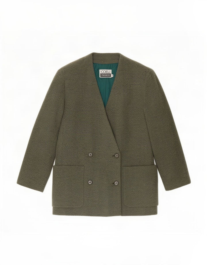Giacca blazer da donna Coeli Premiere IT 46 Large Green Herringbone