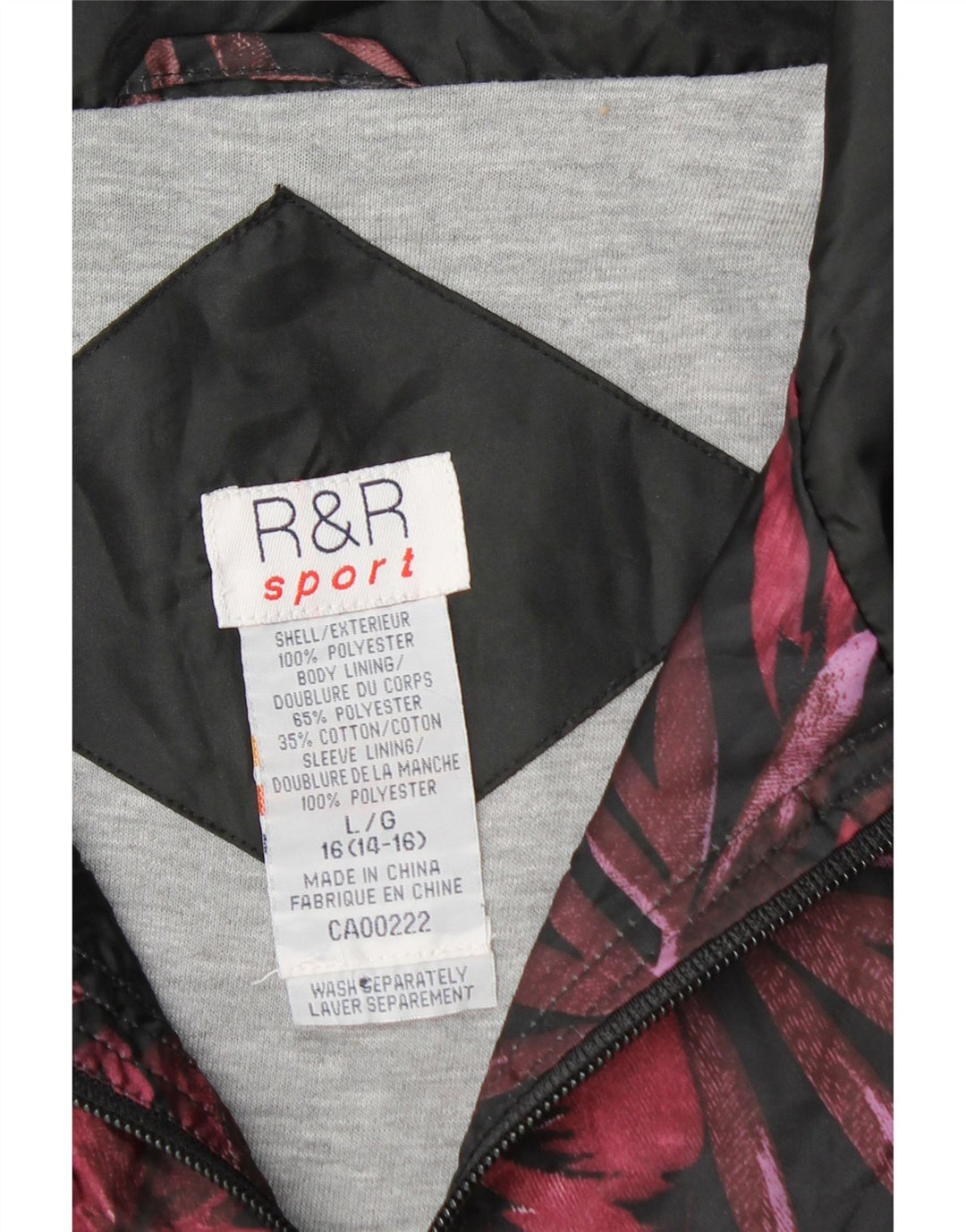 Giubbotto bomber oversize da donna R&R UK 14/16 Grande motivo floreale multicolore