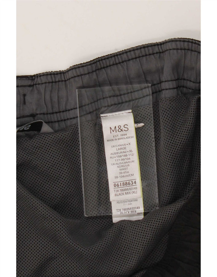 Pantaloncini da bagno da uomo Marks & Spencer XL Poliestere color block nero