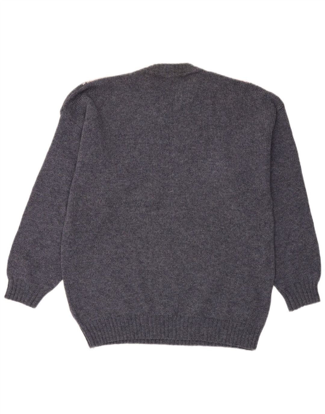 Maglione girocollo da uomo VINTAGE grande blu a rombi/diamante