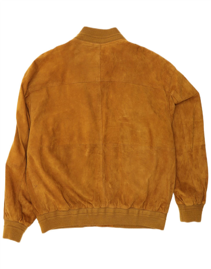Giubbotto bomber in pelle scamosciata da uomo VINTAGE IT 50 Large in pelle marrone