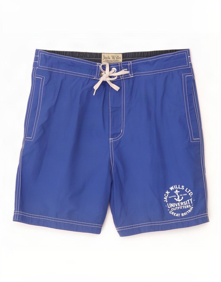 Pantaloncini da bagno da uomo Jack Wills in cotone blu medio