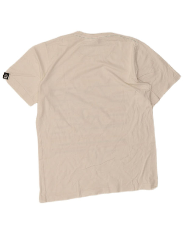 T-shirt grafica da uomo Adidas Top in cotone geometrico bianco medio