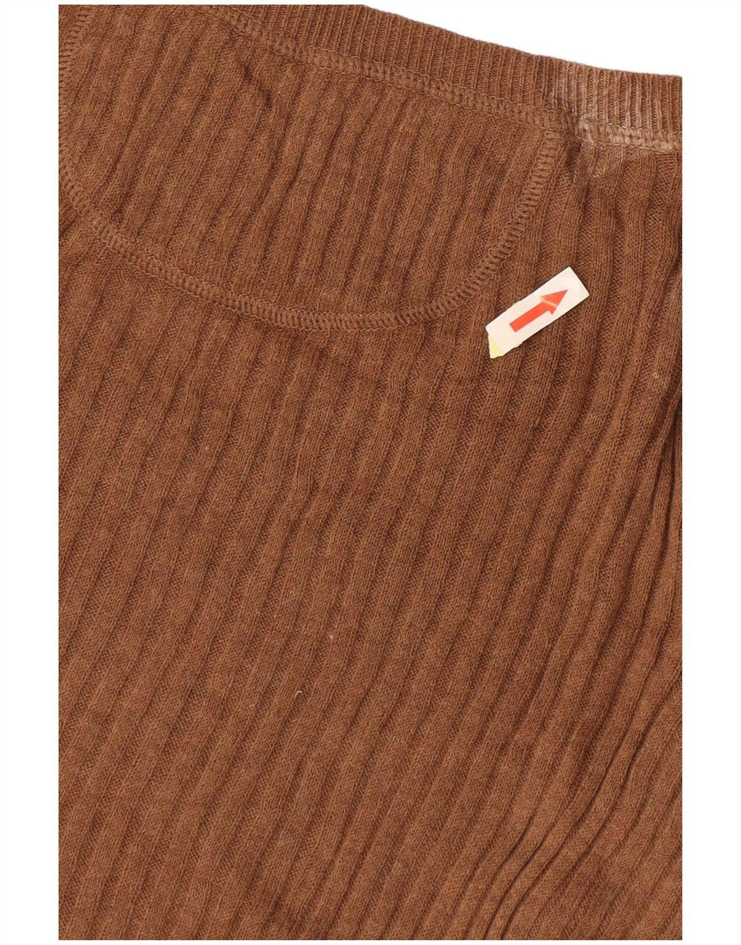 MOSSIMO Maglione da donna a maniche corte con scollo a V UK 14 Grande cotone marrone