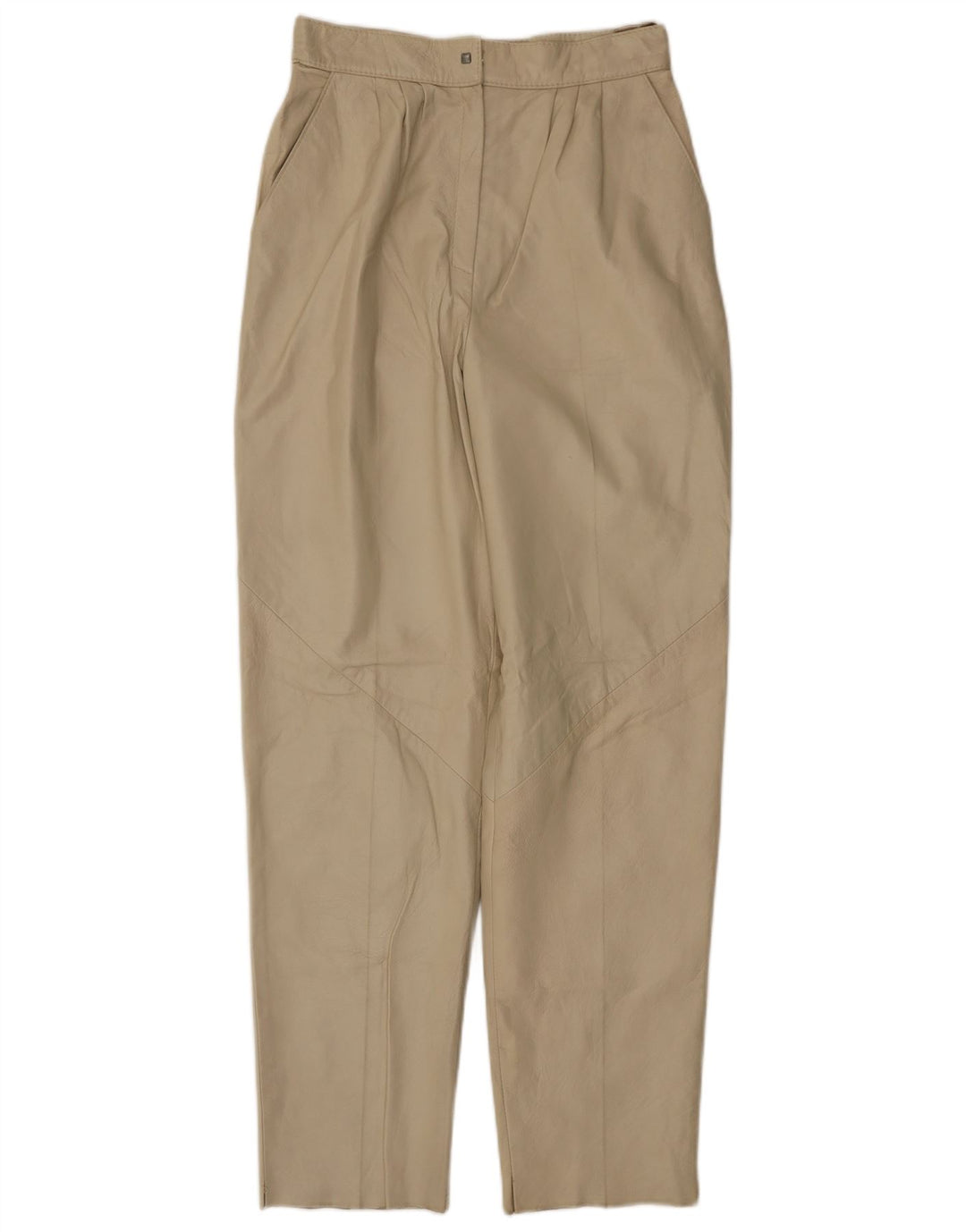Pantaloni in pelle affusolati da donna VINTAGE W26 L30 Beige