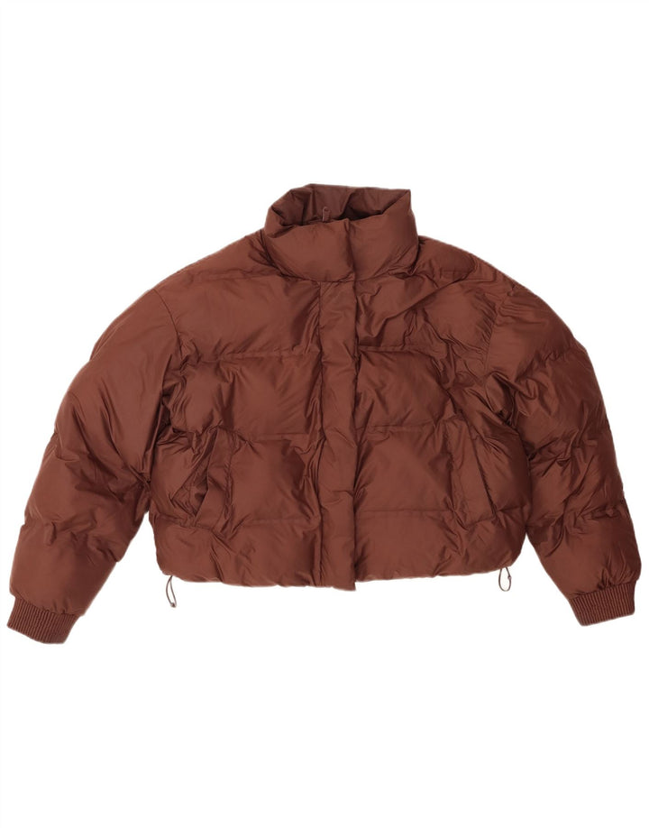 ZARA Womens Oversized Crop Padded Jacket UK 14 Medium Brown
