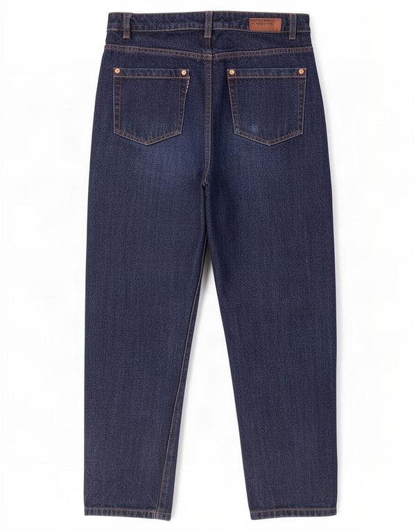 Jeans affusolati a vita alta da donna Benetton W28 L27 Blu navy