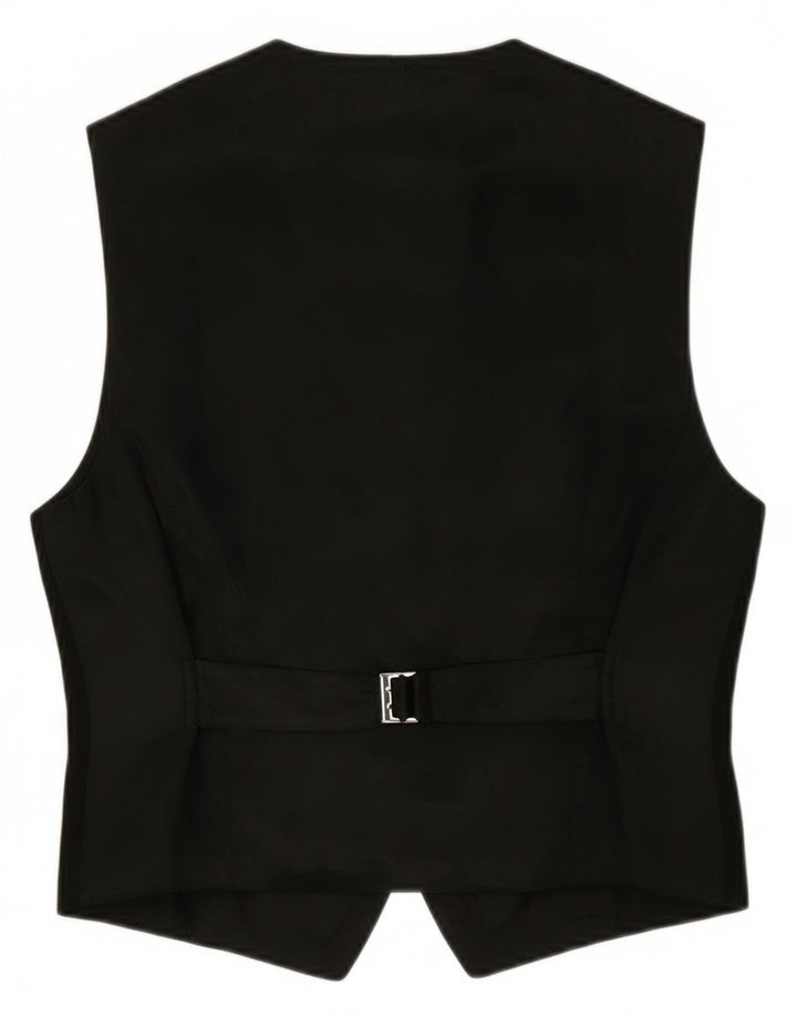 Gilet da donna vintage UK 16 piccolo in lana nera