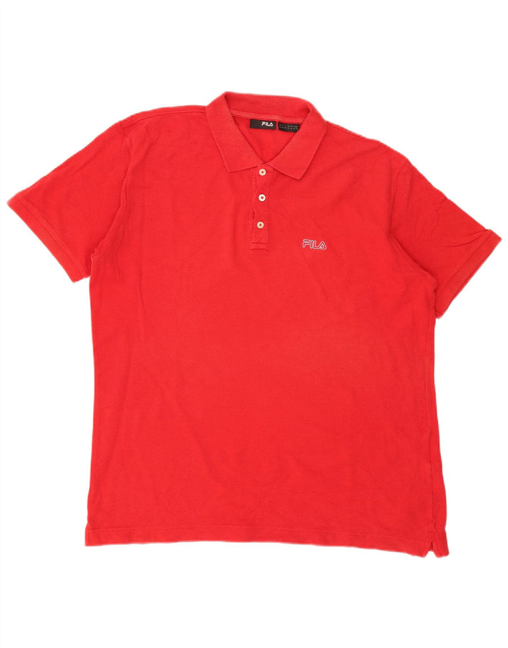 Polo da uomo Fila XL in cotone rosso