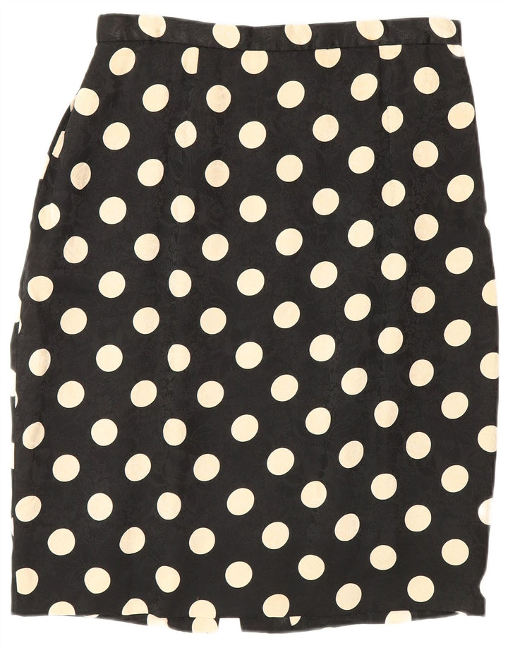 Set gonna vintage in 2 pezzi a maniche corte da donna UK 12 medio W28 nero