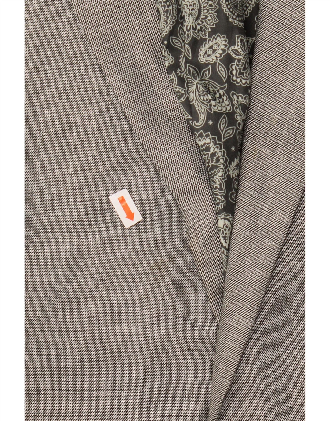 Giacca blazer da uomo a 2 bottoni Chaps UK 40 grande poliestere Chevron grigio