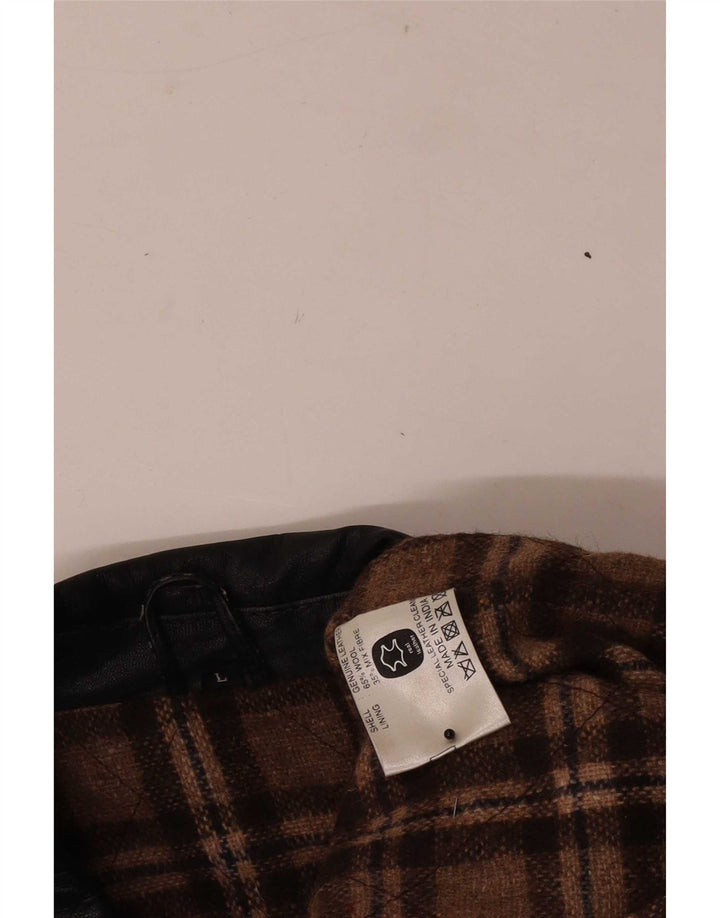 Giacca in pelle vintage da uomo UK 40 grande nera