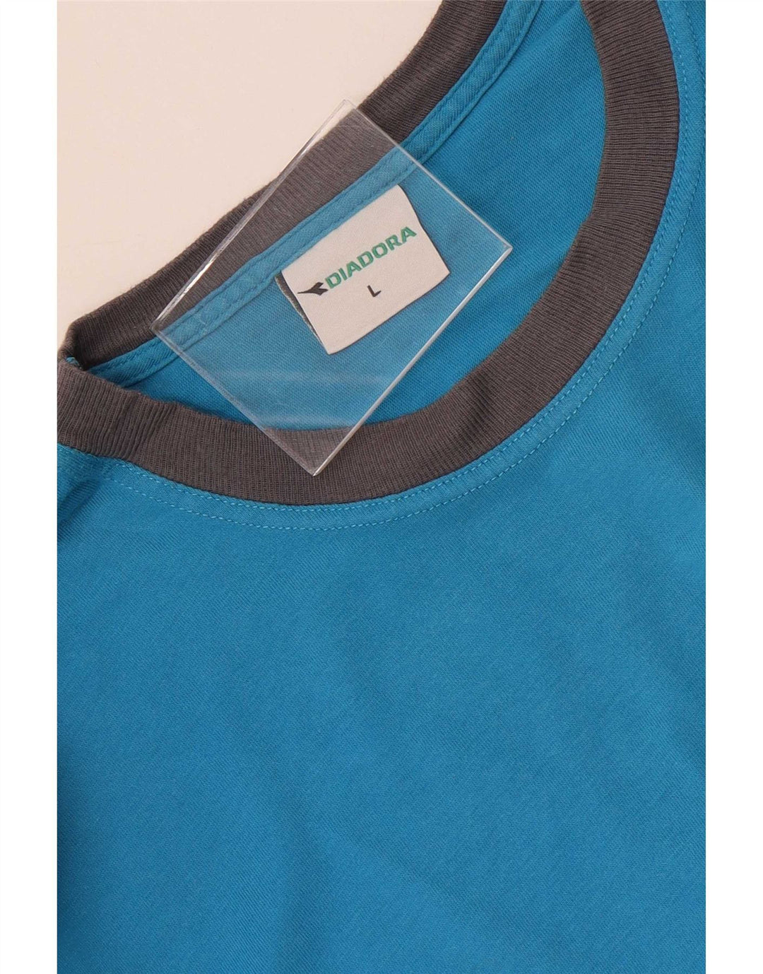 T-shirt Diadora Uomo Top Large Blu Colourblock in cotone