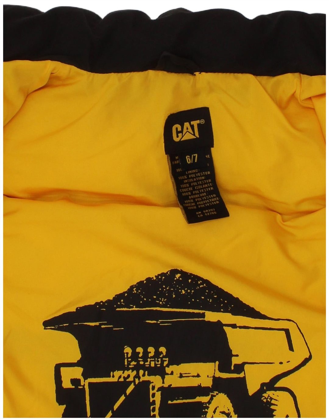 Gilet imbottito per ragazzi CAT 6-7 anni in poliestere nero