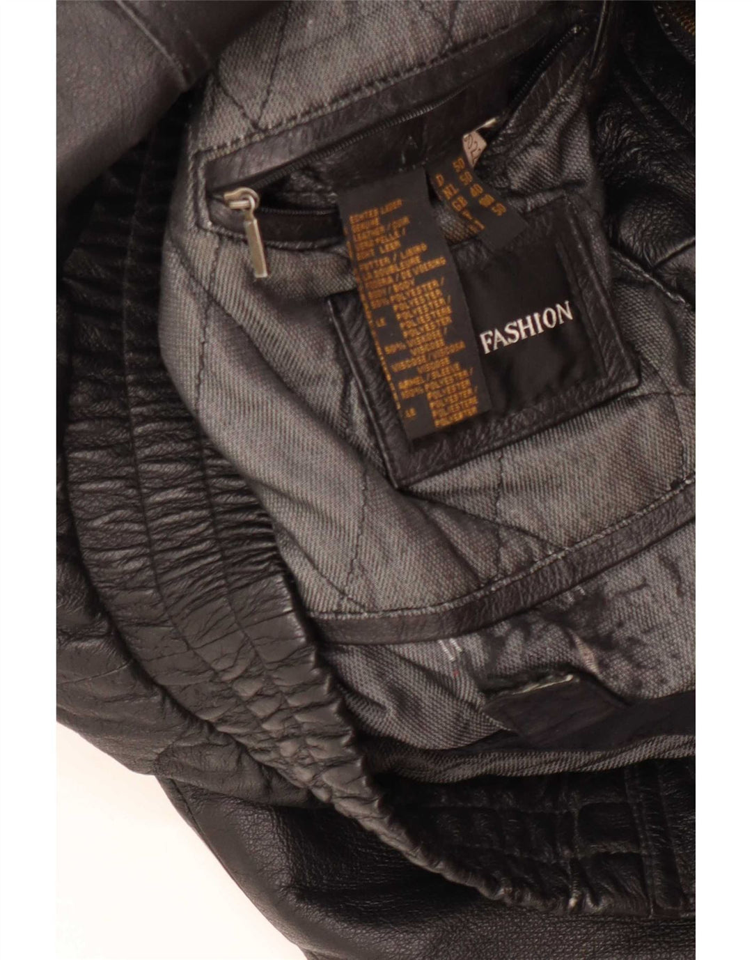 Giacca vintage da uomo in ecopelle UK 40 grande poliestere nero