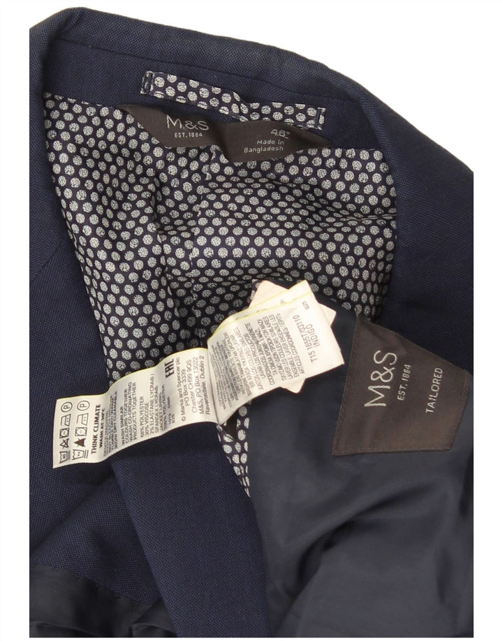 Giacca blazer a 2 bottoni sartoriale da uomo Marks & Spencer UK 46 3XL Blu navy