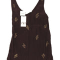 Canotta da donna Zara UK 10 piccola in viscosa floreale nera