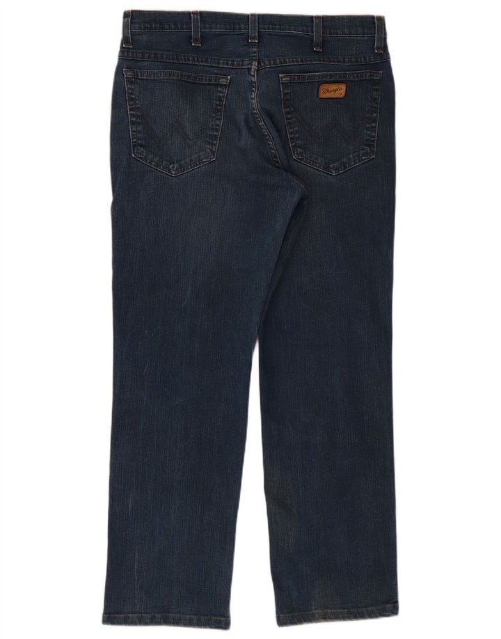 Jeans dritti elasticizzati Texas Wrangler da uomo W34 L30 cotone blu