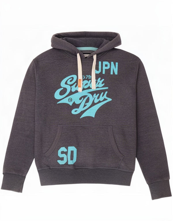 Felpa con cappuccio grafica da uomo Superdry XL in cotone blu navy
