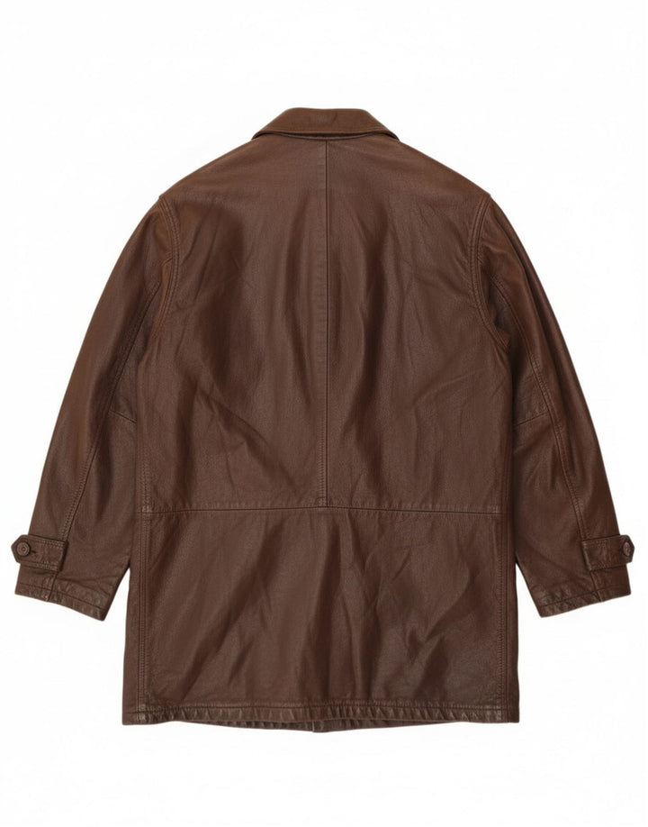 Cappotto in pelle da uomo Green Leaves UK 40 Grande pelle marrone